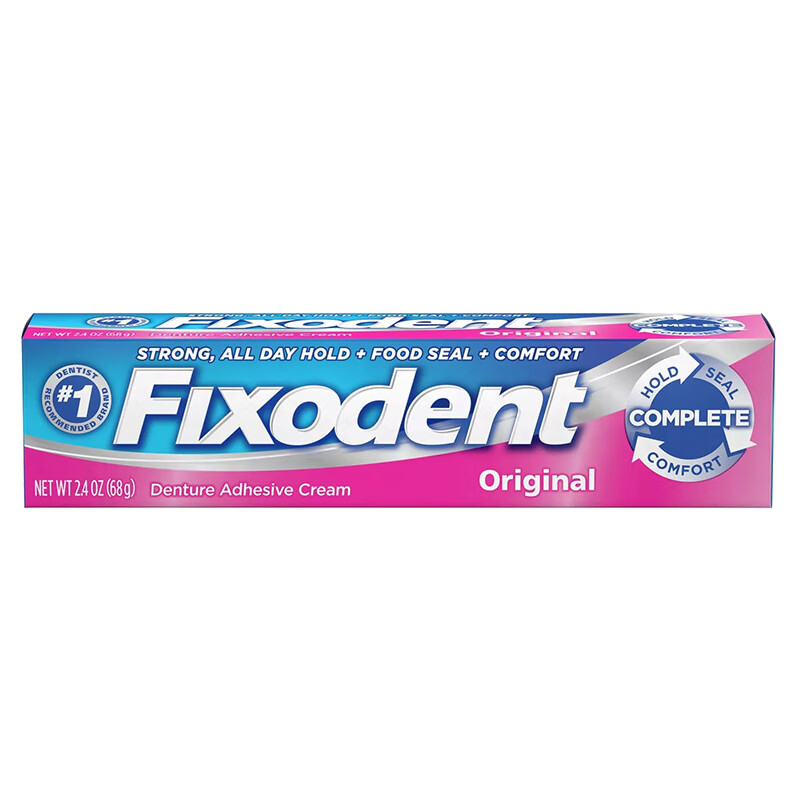 美国直邮fixodent假牙固齿剂固定假牙稳固剂义齿黏合剂霜 国内
