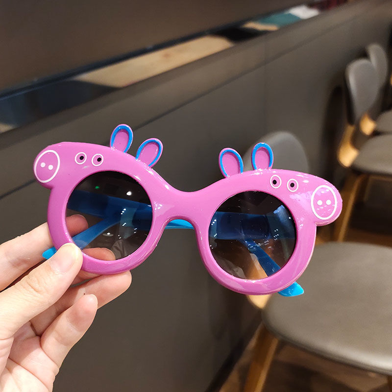 【涟眸】2021精品推荐儿童夏日墨镜 居家必备闭眼入系列眼镜套装 佩奇紫色