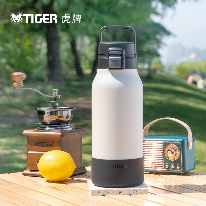 虎牌（TIGER）不锈钢真空保温保冷杯大容量户外运动水杯 MTA-B100 1000ml 鹰头白