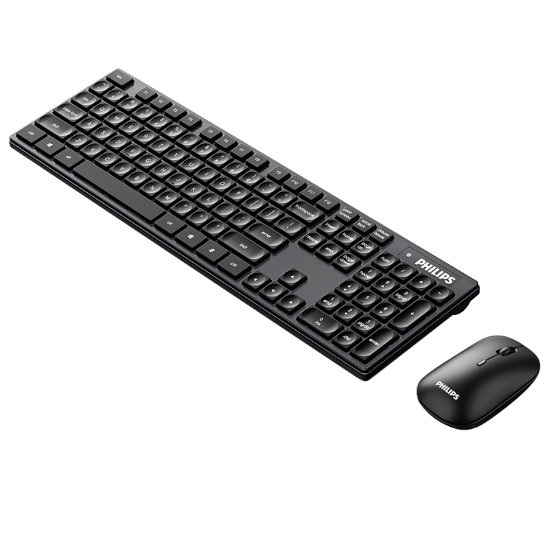 飞利浦（philips） 无线键盘鼠标套装 静音按键 超薄设计 办公商务游戏 笔记本电脑通用 6103黑色（键鼠套装）10039059446359