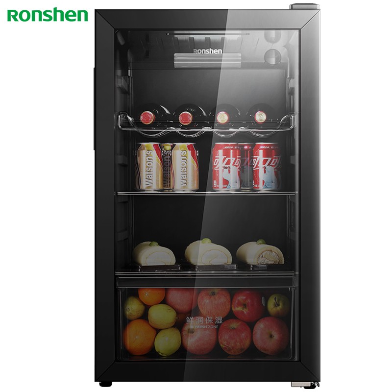 容声（Ronshen） 108升小型迷你厅吧 家用客厅办公室冰吧 一级能效 玻璃单门茶叶柜冷藏饮料柜JC-108RS