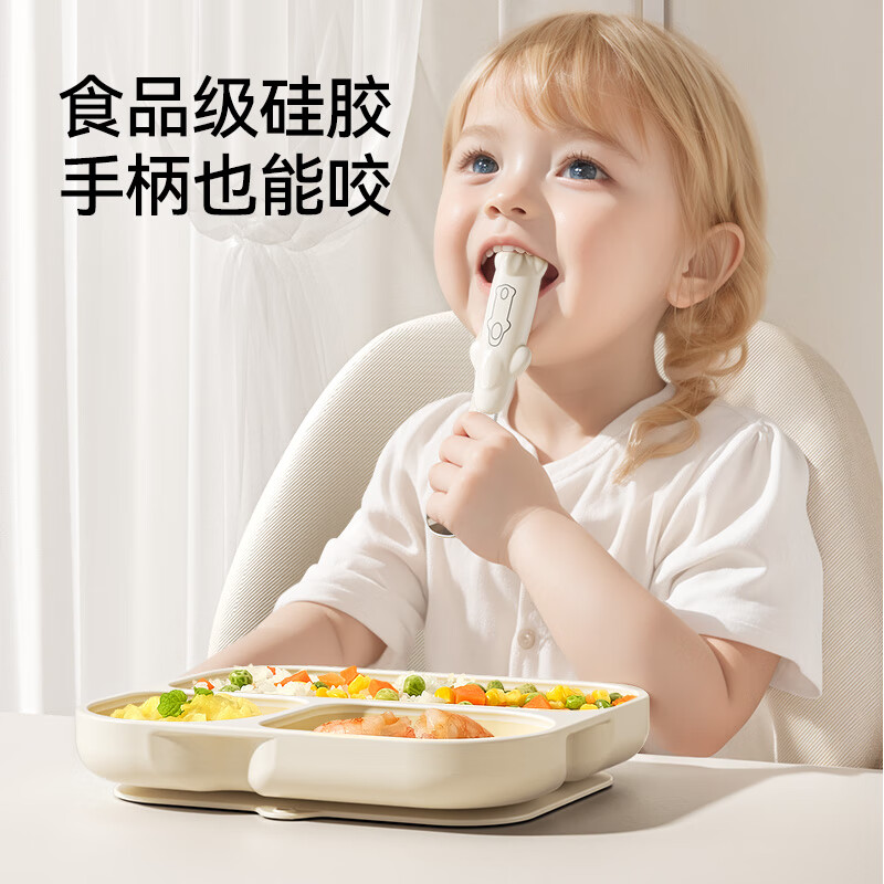 英氏（YEEHOO）宝宝勺子学吃饭训练吃饭勺婴幼儿316不锈钢儿童练习餐具辅食勺 小火箭儿童辅食勺（赠收纳盒）
