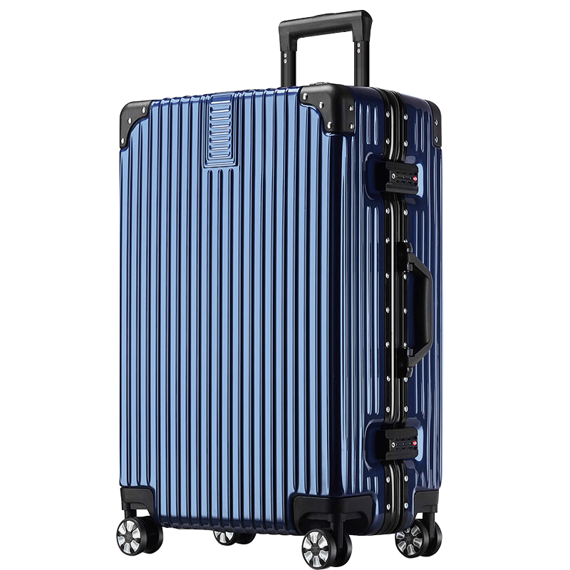 梵地亚行李箱男铝框28英寸万向轮拉杆箱大容量旅行箱密码箱女皮箱子蓝