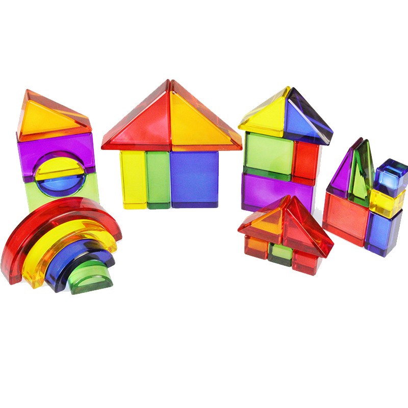 masterkidz贝思德木制儿童玩具 色彩水晶积木30件套