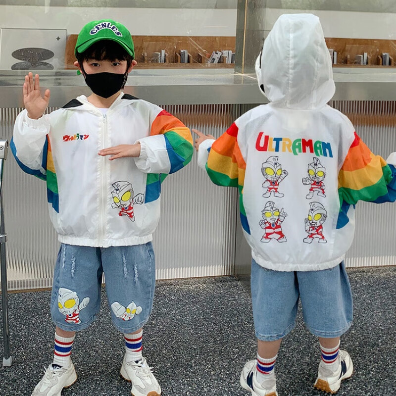 木清清品牌儿童防晒衣奥特曼衣服男童透气皮肤衣小孩子中大小童夏季