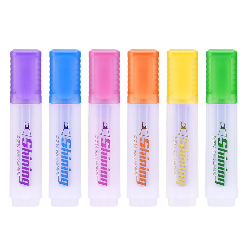 寶克（BAOKE）MP4910-6 大容量手6色熒光筆 學(xué)生考試重點(diǎn)醒目標記筆 辦公記號筆帳可用 水性記號筆 6支/盒