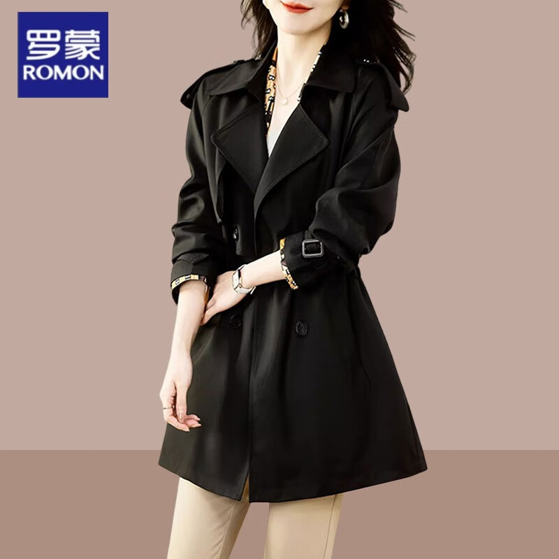 罗蒙风衣外套女款春秋2024今年流行中长款小个子英伦风高级感气质大衣