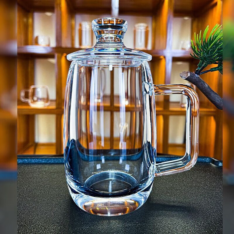 东海水晶把手杯提子杯茶杯男士泡茶杯水杯茶室会议室透明杯子礼盒