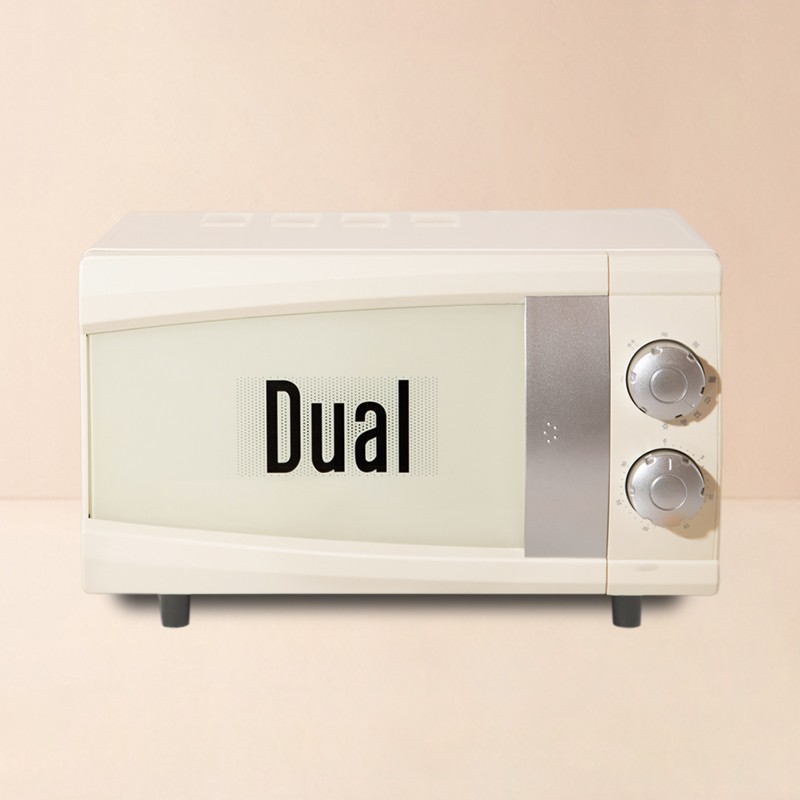 帝而（Dual）德国品牌 家用料理炉 微蒸一体小型迷你微波炉平板式20升 天空灰