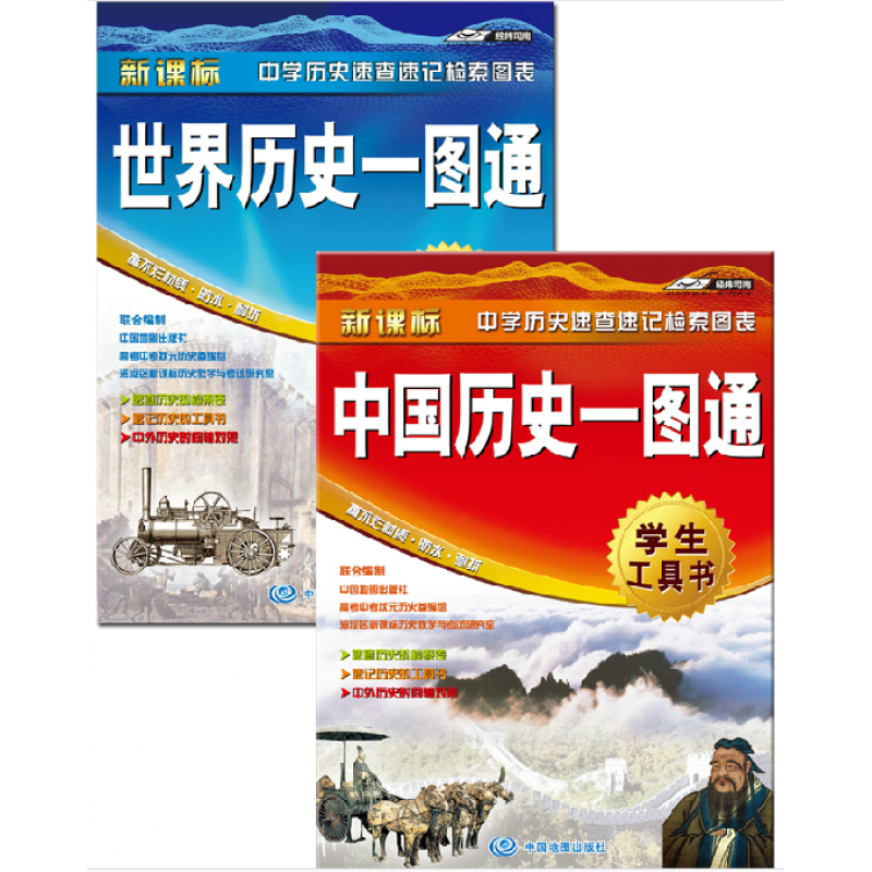 2021中国历史一图通+2020新世界历史一图通套装2张地图工具书籍 中学历史速查速记检索图