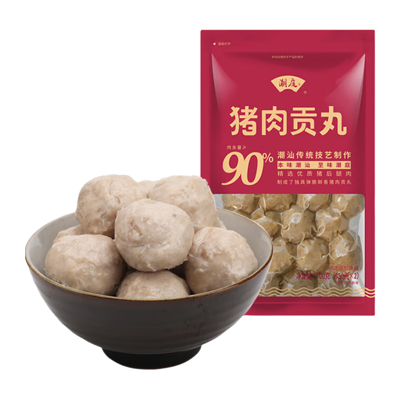 潮庭猪肉贡丸700g 肉含量90% 商超同款火锅烧烤夜宵关东煮量贩装年货