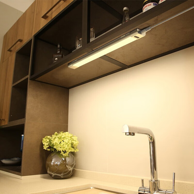 宝斯恩手扫感应灯橱柜书桌吊柜补光LED灯可调色温调亮度航空铝材质家用 手扫感应灯 50CM 8W 