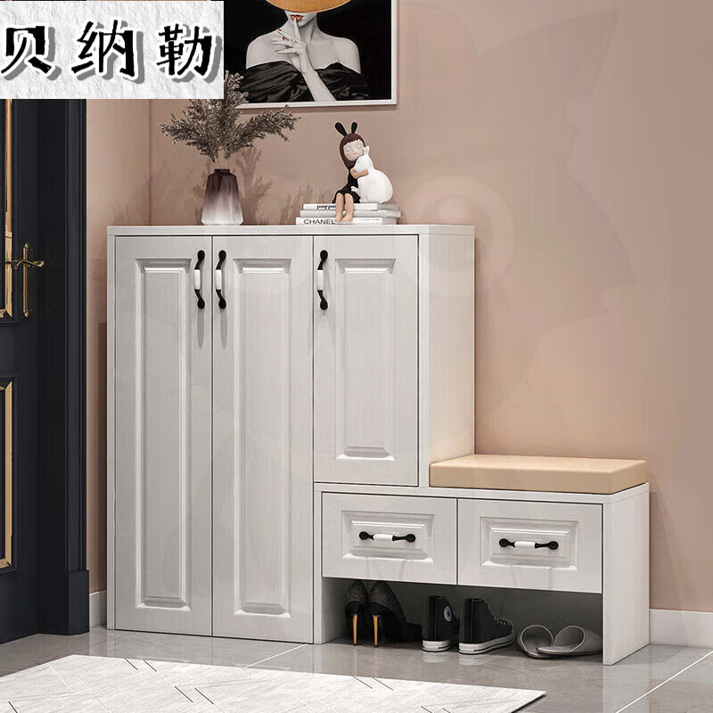 贝纳勒鞋柜门口现代门厅柜多功能玄关进门穿衣镜储物柜换鞋凳鞋架收纳
