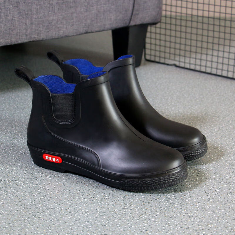 冬天穿的男人雨鞋加厚加棉雨靴男款新款男士雨鞋水鞋雨靴时尚低筒胶鞋
