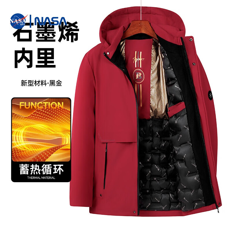 NASAMITOO2024冬季双效保暖时尚棉服男中老年爸爸装