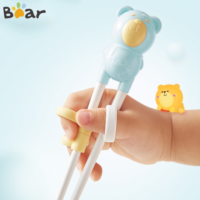 小熊电器（Bear）儿童筷子 婴儿学习筷 宝宝吃饭辅助训练餐具 MW-C0013 桔梗蓝