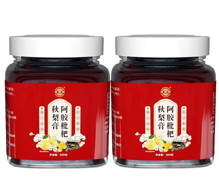 阿胶枇杷秋梨膏阿胶枇杷膏雪梨膏糖中老少年人 [买1贈1]发2瓶