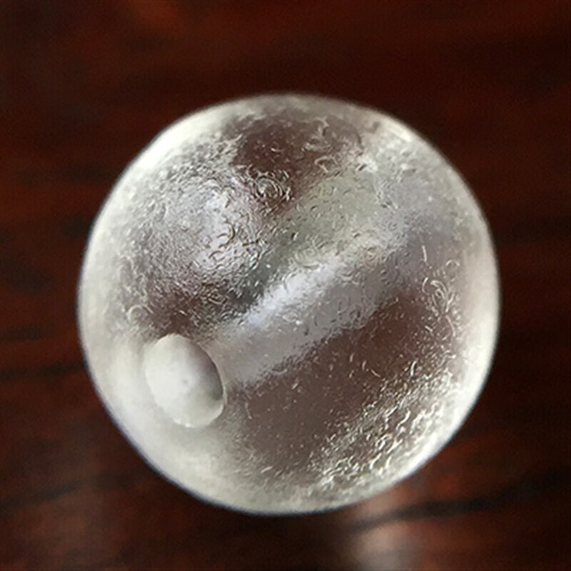 琉璃珠配饰 清代官造宫廷御用古法老琉璃散珠 8mm水晶白 手串多宝diy