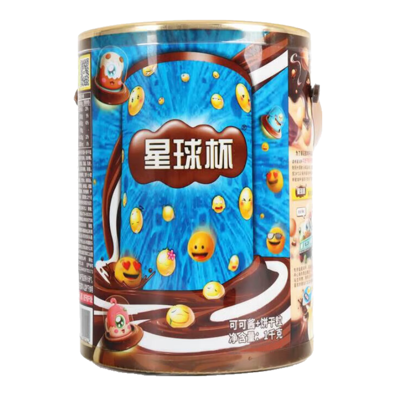 星球杯 大桶装1000g 休闲儿童零食巧克力加饼干 小孩学生出游糖果礼物