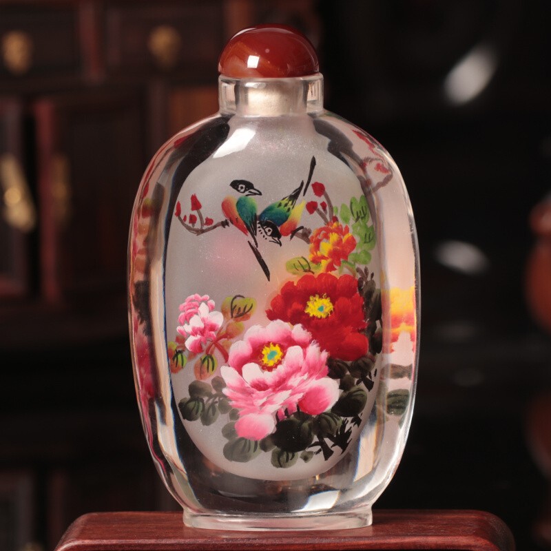 御赐品内画鼻烟壶手绘手工艺术品送礼商务出国送老外生日礼物送客户