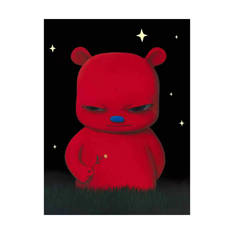 k11 艺术家张占占《一朵小花》签名版画装饰画居家艺术品生日礼物