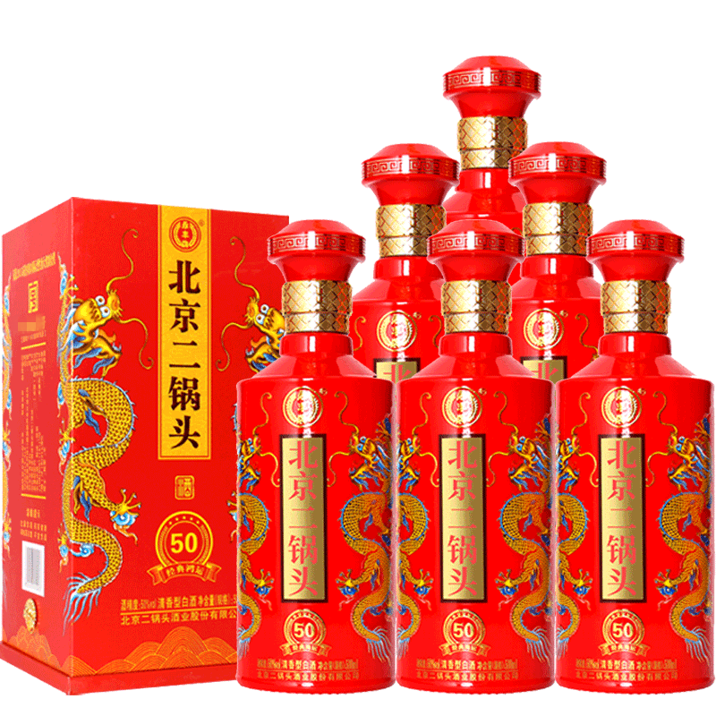 永丰 北京二锅头 清香型白酒  经典鸿运 珍品壹号 白酒礼盒 500ml 经典鸿运50 50度*6瓶整箱装