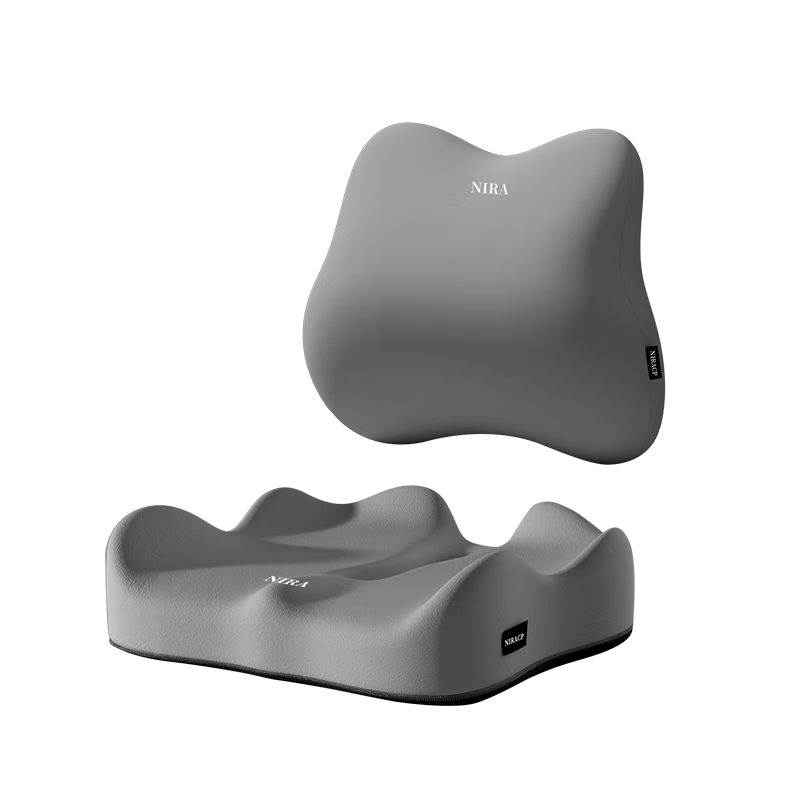 尼拉腰靠办公室靠垫座椅工位久坐神器腰托靠枕靠背垫腰部支撑腰垫护腰 中凸腰靠【高贵黑】舒享护腰