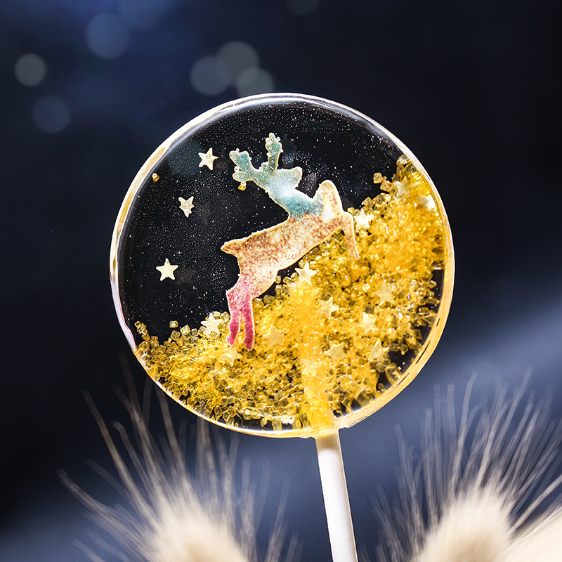 速缘乐三色彩虹麋鹿糖果创意棒棒糖手工星空网红大号波板糖情人节