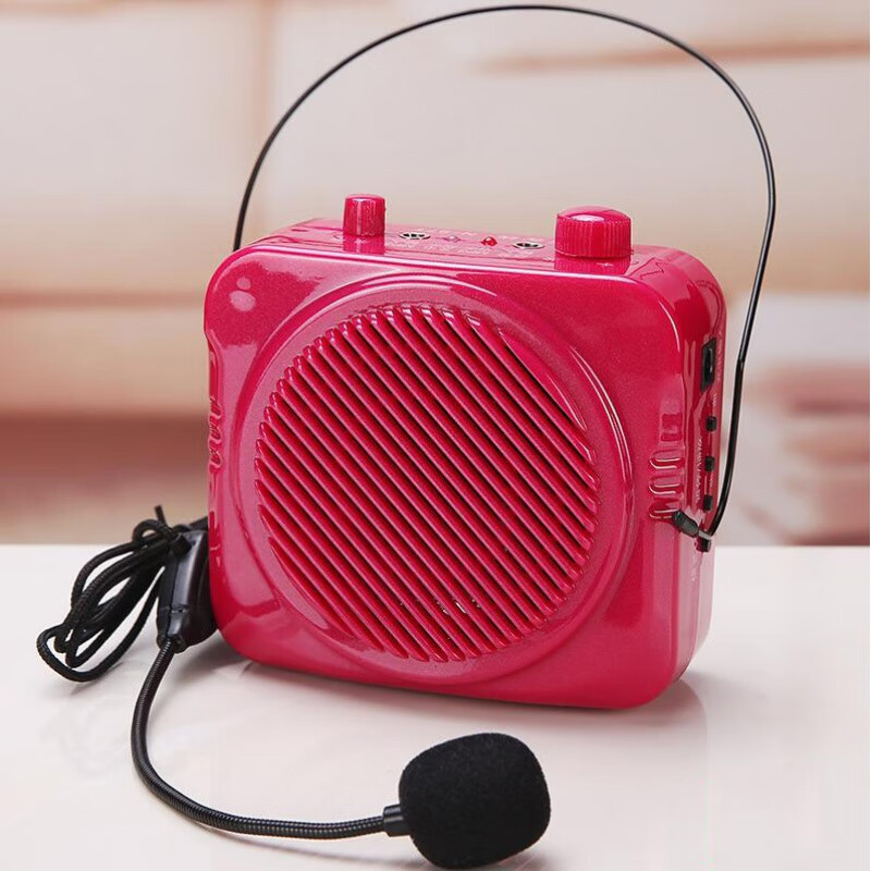 n87t小扩音器 蜜蜂教师专用教学讲课扩声话筒有线便携式随身 红色