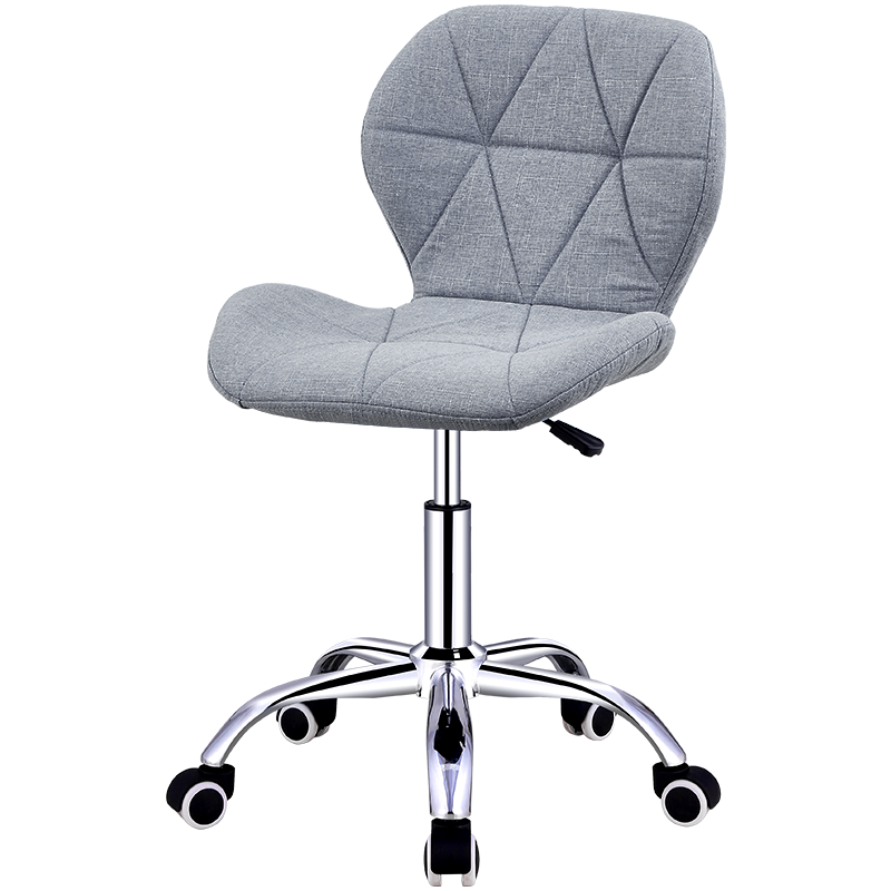 华恺之星 吧台椅餐椅转椅椅子带滑轮可升降靠背转椅实验室酒吧办公椅洽谈椅前台椅BY500 蓝灰色BY-500 铝合金脚