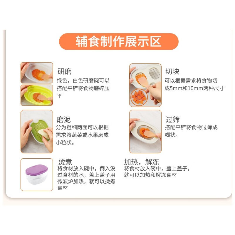 康贝康贝 儿童辅食碗具 多功能研磨碗 研磨餐具套装