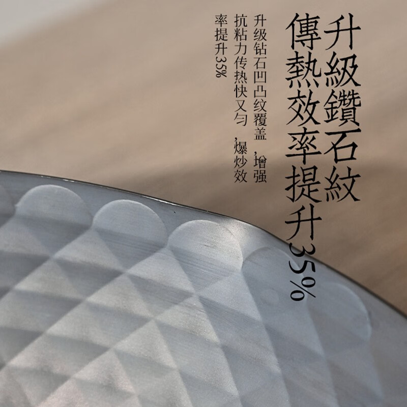 神田日本神田铁锅纯铁锅无涂层不易粘锅不易生锈平底炒锅家用炒菜锅 神田钻石纹铁锅(含玻璃盖) 30cm