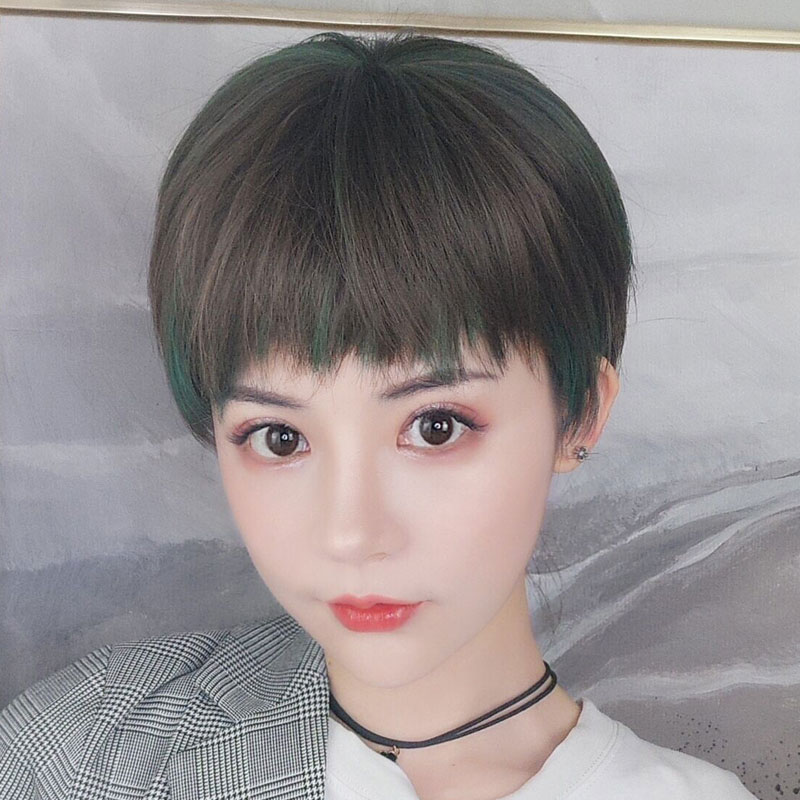 唐妮  网红时尚假发女短发修圆脸bobo头气质中性帅气自然少女全头套
