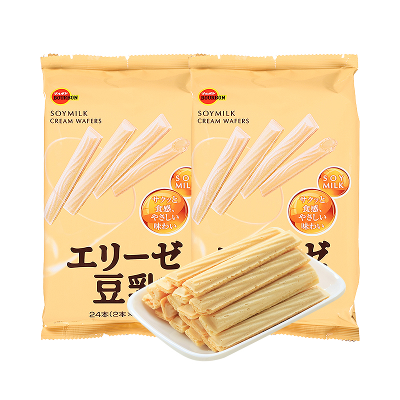 日本进口 波路梦豆乳威化饼干棒86.4g/袋 2袋装