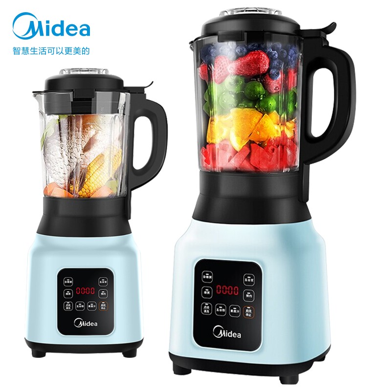 美的（Midea）破壁机家用高温熬煮加热破壁料理机 榨汁机辅食机绞肉馅机 智能预约豆浆机果汁机PB12Easy217