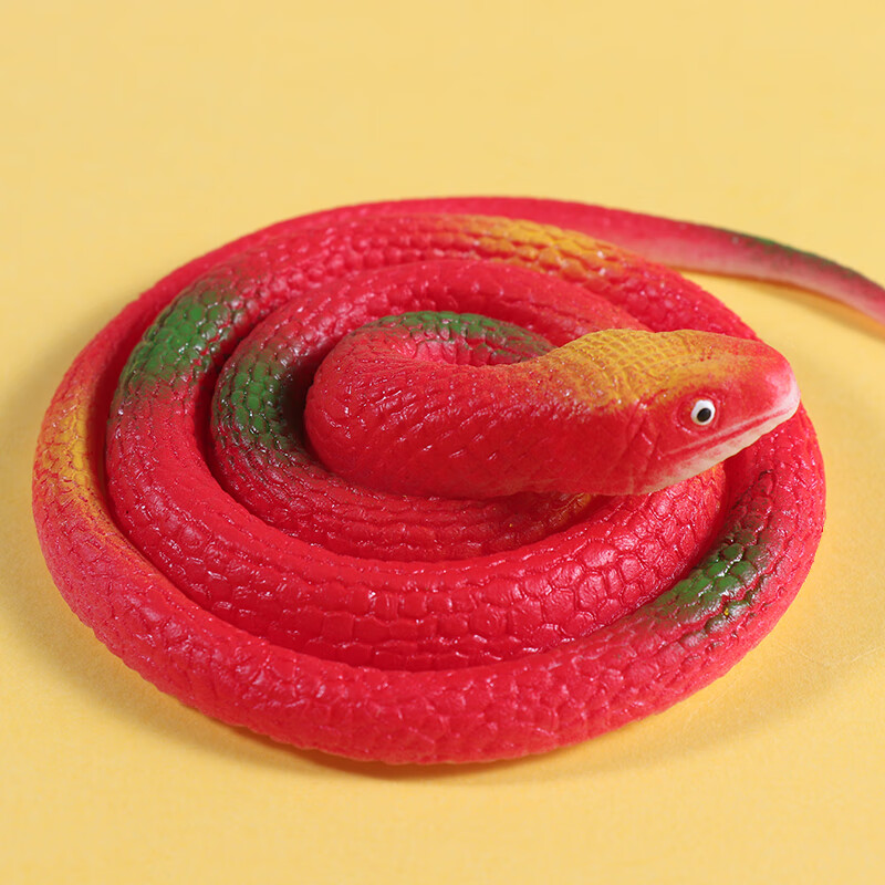 蛇眼镜蛇整蛊恶搞吓人搞怪儿童创意玩具软胶动物模型圆头 圆头红色