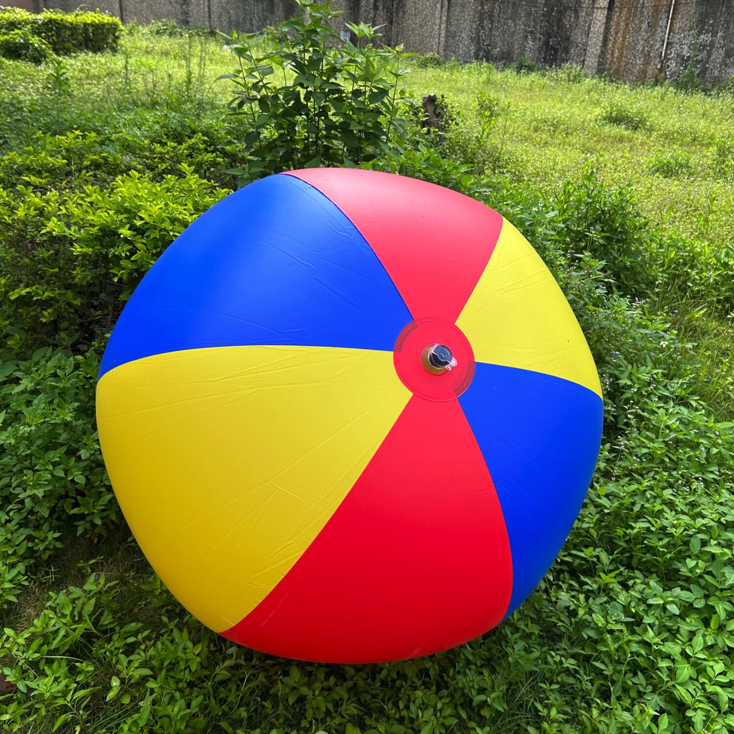 超大充气球沙滩球戏水球幼儿园亲子活动打气足球户外运动会戏水球 加厚彩球100cm