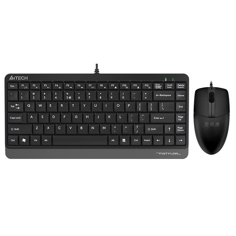 双飞燕有线巧克力小键盘鼠标套装87键笔记本台式电脑usb外接迷你小型