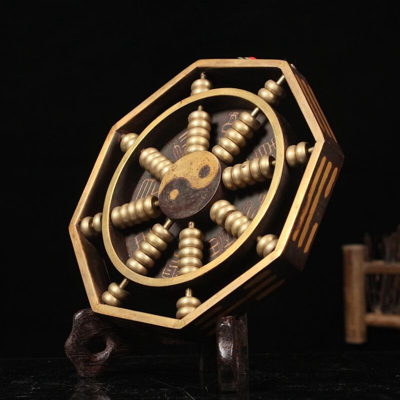 铜人艺巷古玩收藏全铜八卦算盘家居办公室吧台玄关装饰工艺品礼品摆件