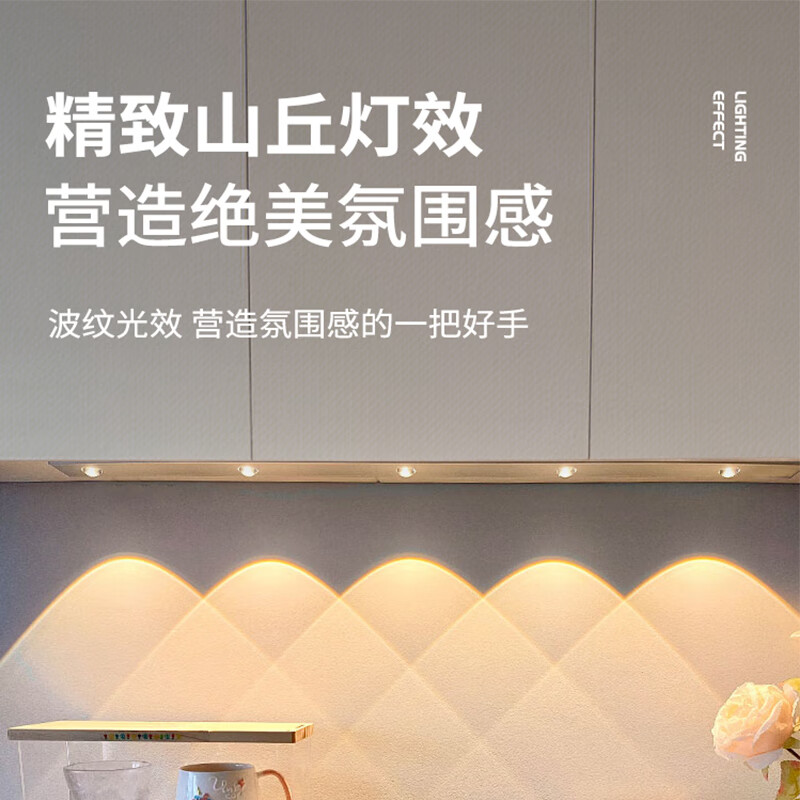 松潮（SONGCHAO）橱柜灯人体感应灯小夜灯衣柜酒柜猫眼玄关餐边柜灯带装饰氛围灯 猫眼灯配件 147cm人体感应+光敏+三色+光控