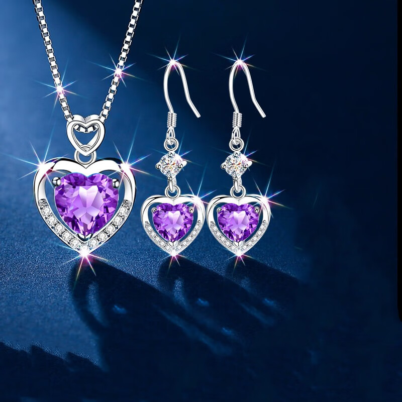 洛希曼海洋之心项链女镶钻饰品新年情人节生日礼物送女朋友老婆【刻字】 豪华礼盒+本地仓+永恒之心托帕石