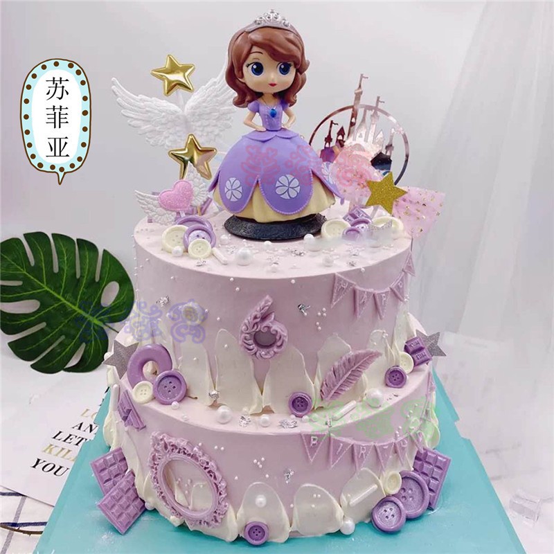 网红爱丽丝公主蛋糕同城儿童贝尔公主蛋糕爱洛公主苏菲亚公主蛋糕全国