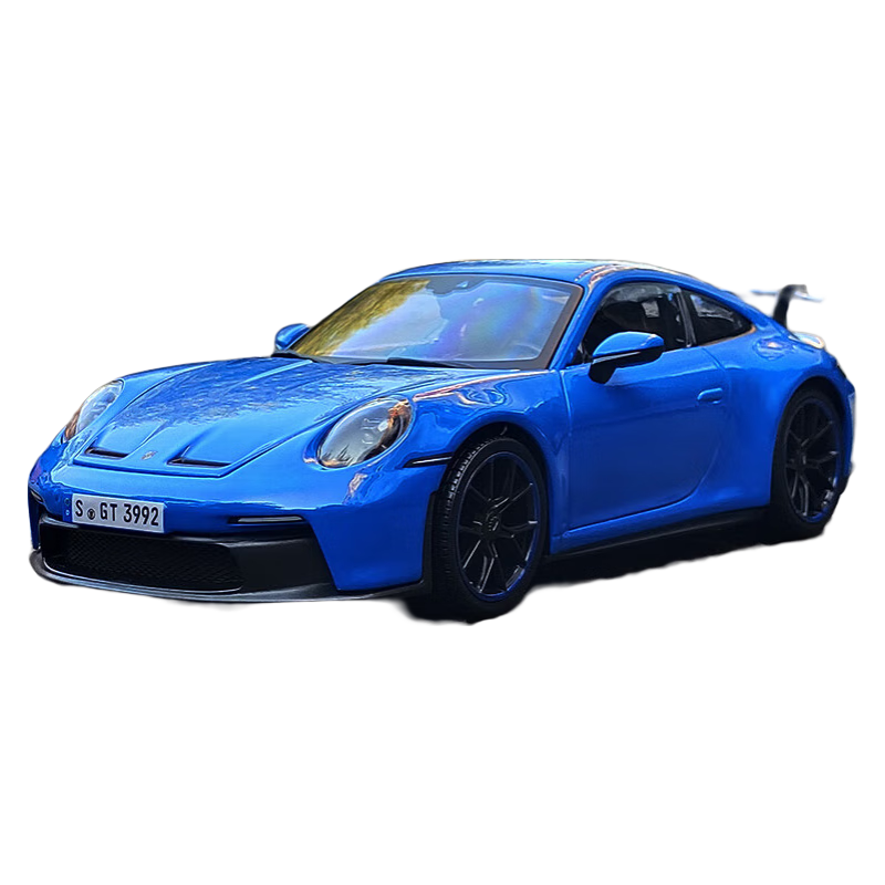 美馳圖 1:18 2022款 保時(shí)捷911 GT3 合金汽車(chē)模型車(chē)模送朋友禮物 藍色