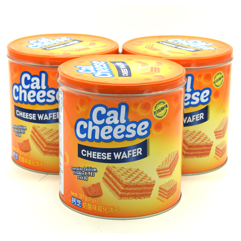 钙芝(calcheese)威化饼干351g/罐 奶酪味巧克力味芝士夹心内含独立