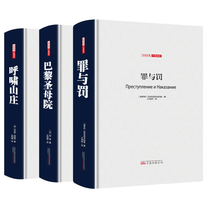 【精装无删减】罪与罚陀思妥耶夫斯基全译本 插图版巴黎圣母院正版雨果呼啸山庄原著世界名著外国小说文学 经典阅读全3册