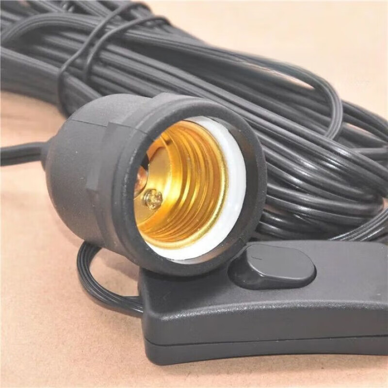 施韵令螺口灯头线灯口带线灯头带插头延长悬挂吊式led灯线室外 室外