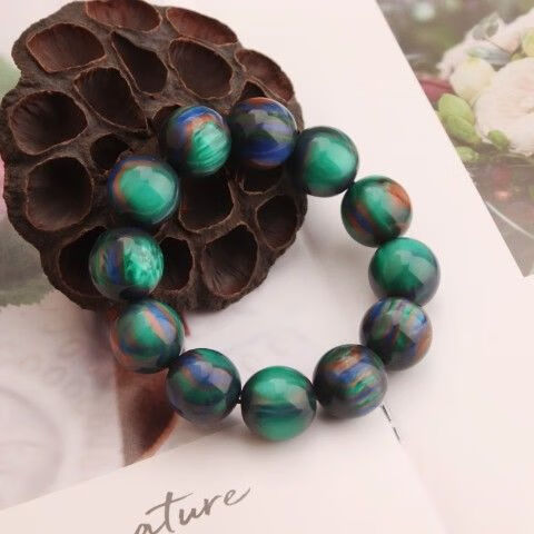 手串活柳血柳彩色黑珊瑚陈年老料男女款饰品个性 彩色海柳手串20mm