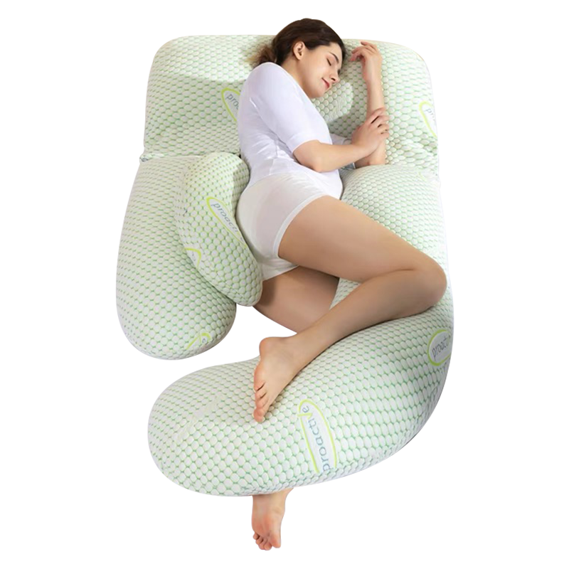 多米贝 孕妇枕头护腰 莱顿绿G型枕