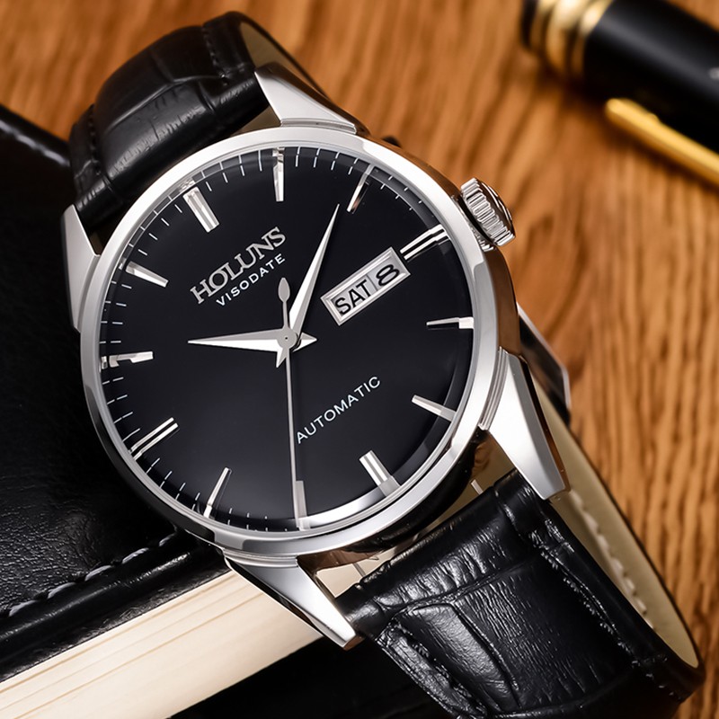 【日本进口机芯】豪伦诗holuns手表男士机械全自动手表日历多功能商务