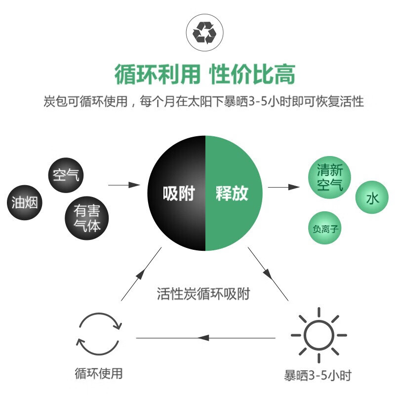 绿之源 活性炭除甲醛除味吸附新汽车 新车除味车载竹炭包除臭 活性炭 100g 40袋